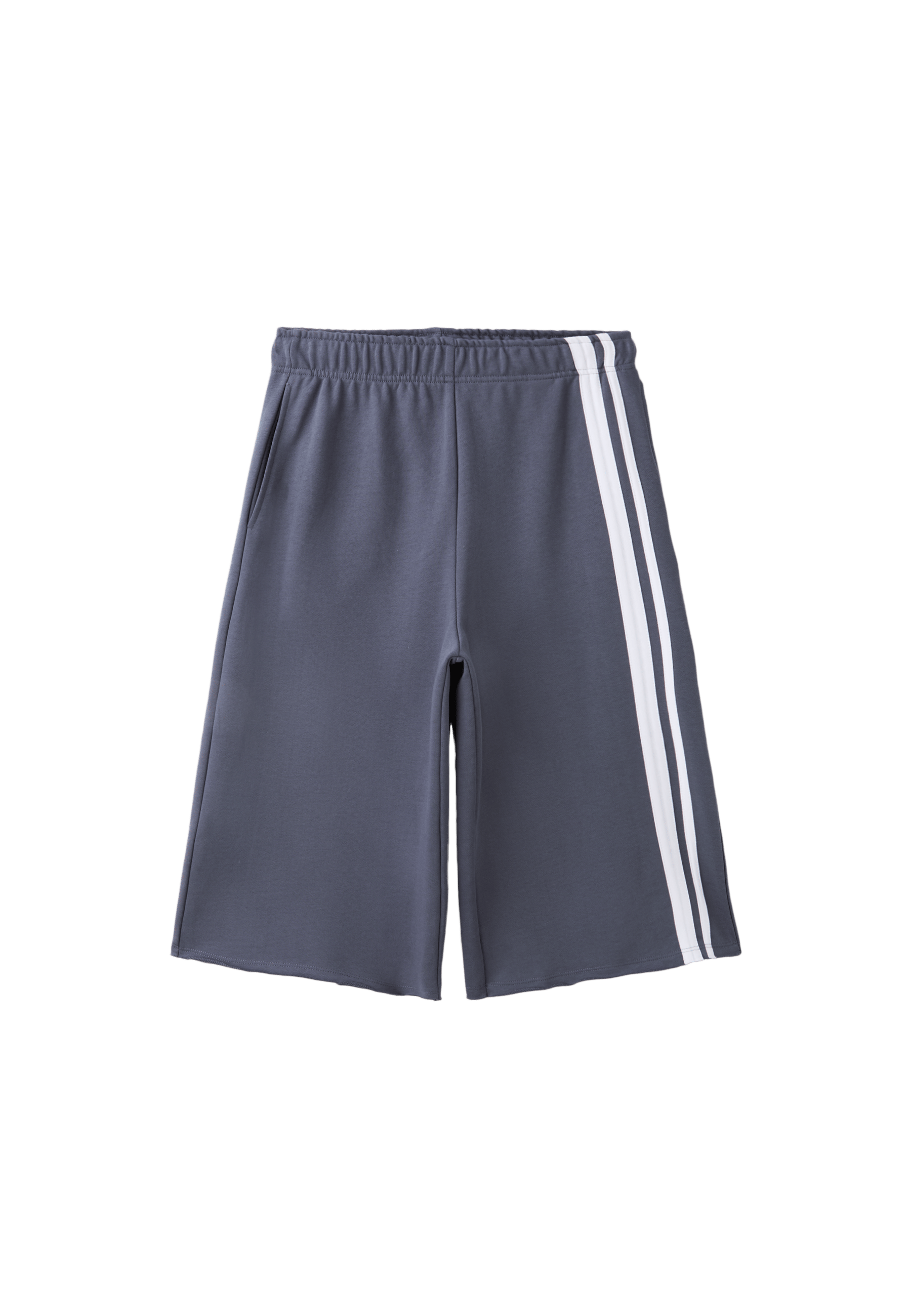 Side-stripe fleece Bermuda shorts — Dark grey