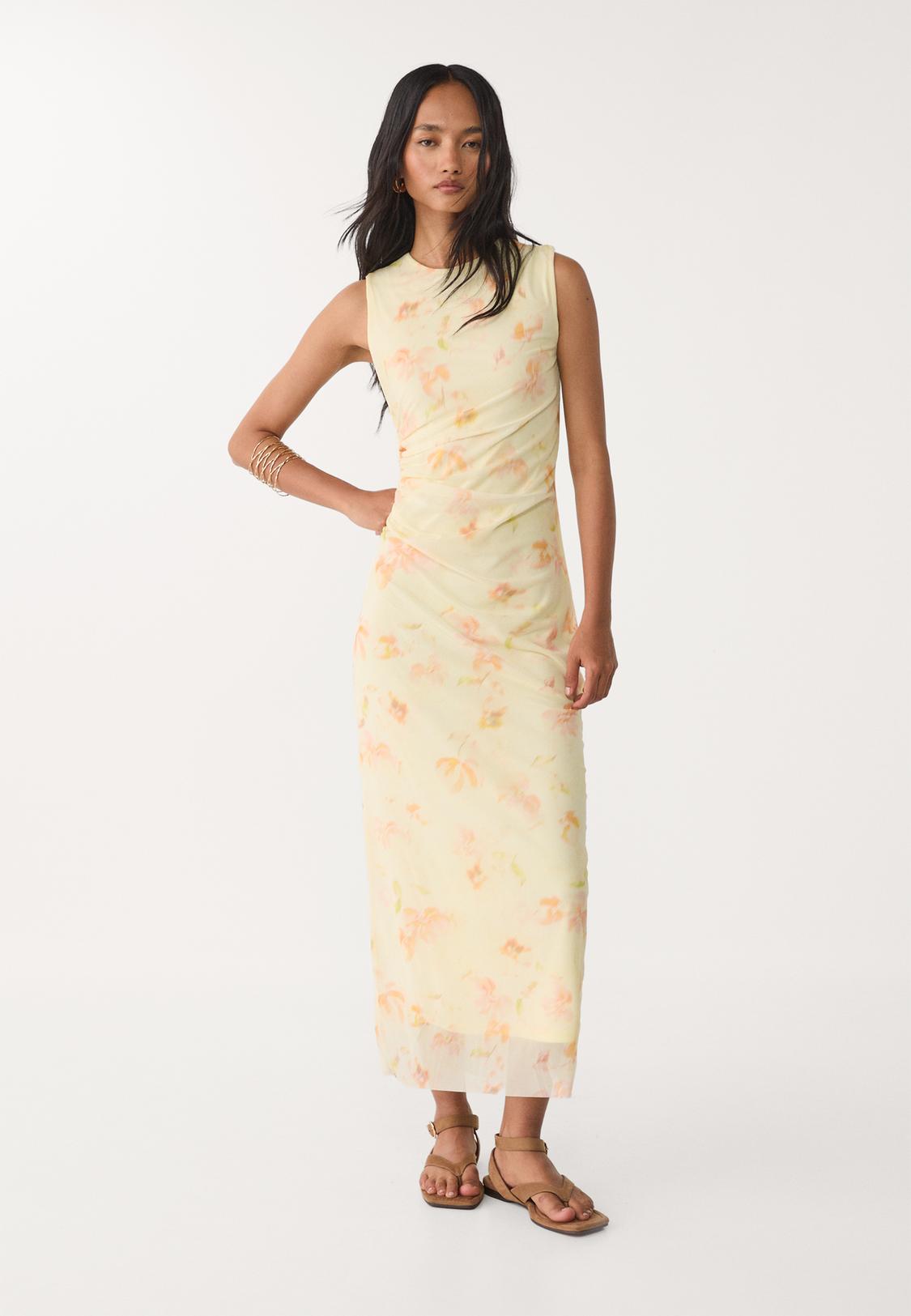 off the shoulder midi dress floral Glassworks London Pink And Ivory Ditsy Floral Off Shoulder Midi Dress