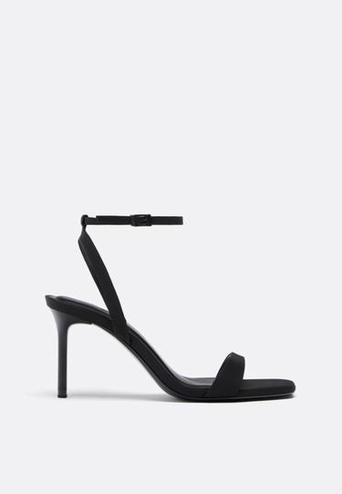 WIDE-LEG. Stiletto heel sandals — BLACK  1