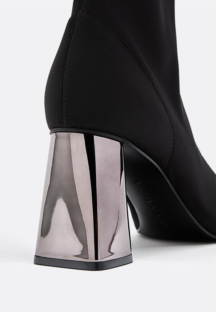 botines tacon ancho neopreno