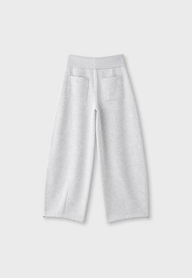 Folded-waist barrel jogger trousers — Grey melange 8