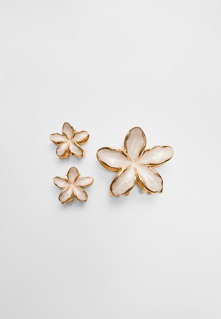 set 3 pinzas flor