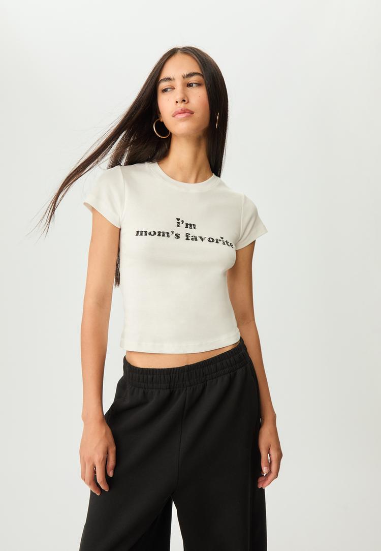 t shirt de manga curta com cerejas