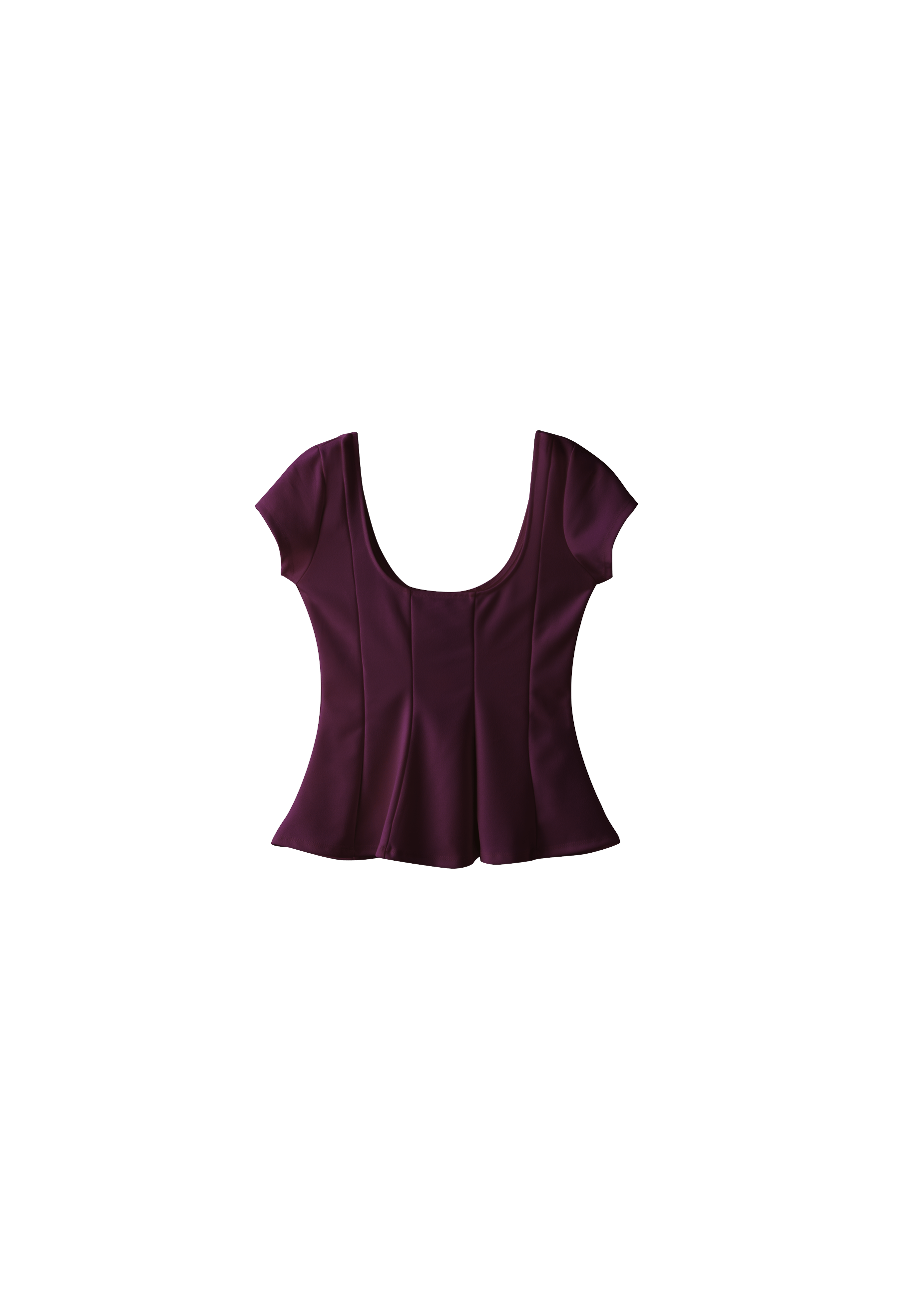 Peplum mini sleeve top — Purple