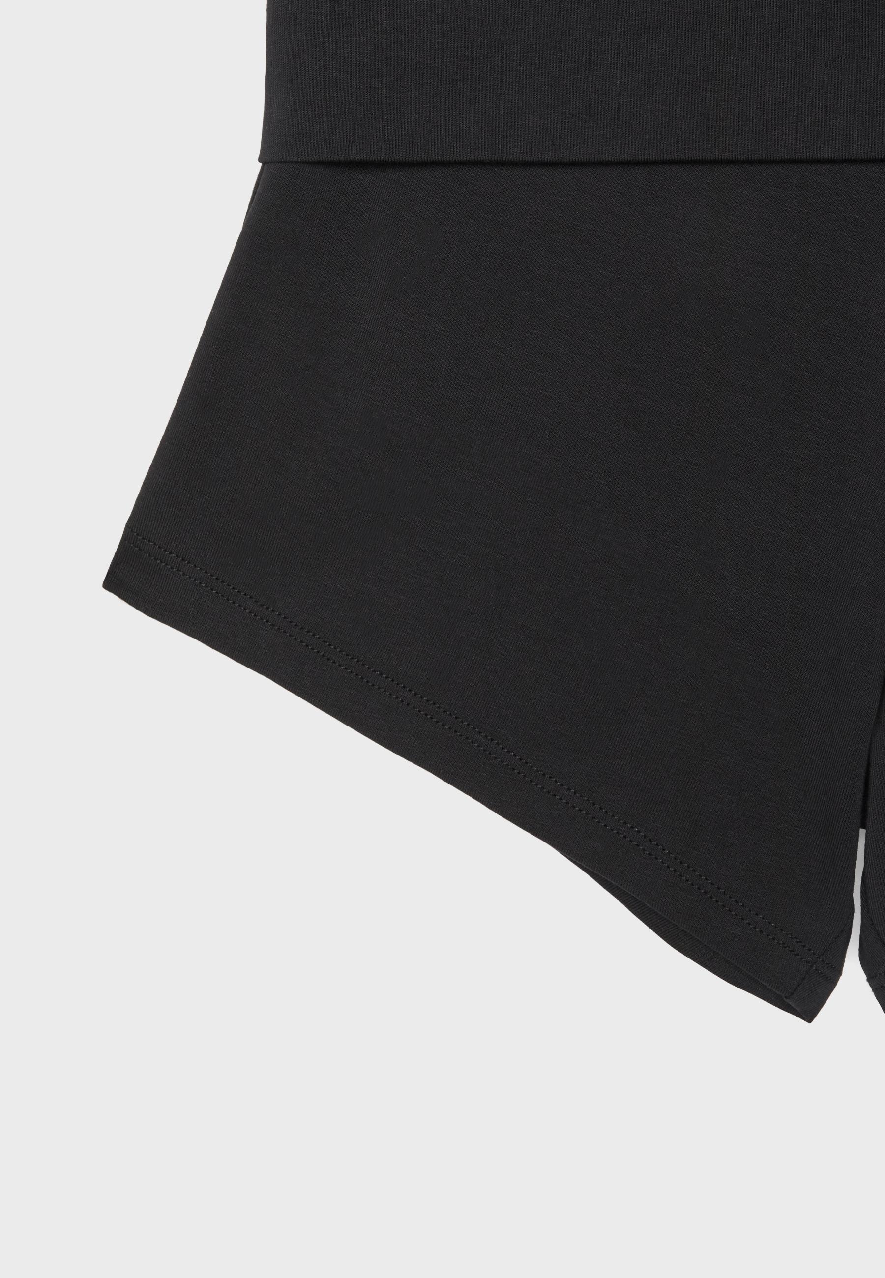 Fold-over mini shorts — Black
