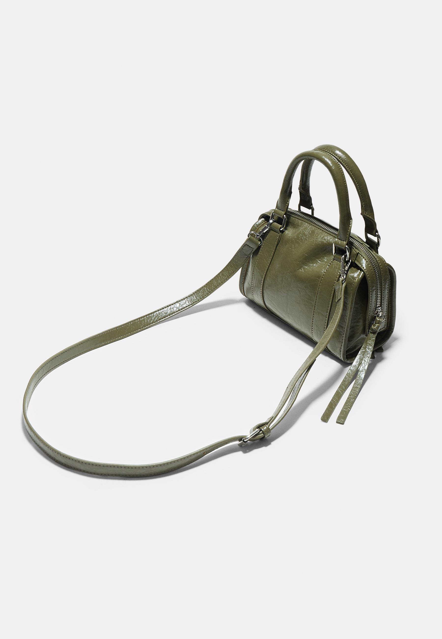 Zip-up bowling shoulder bag — Khaki