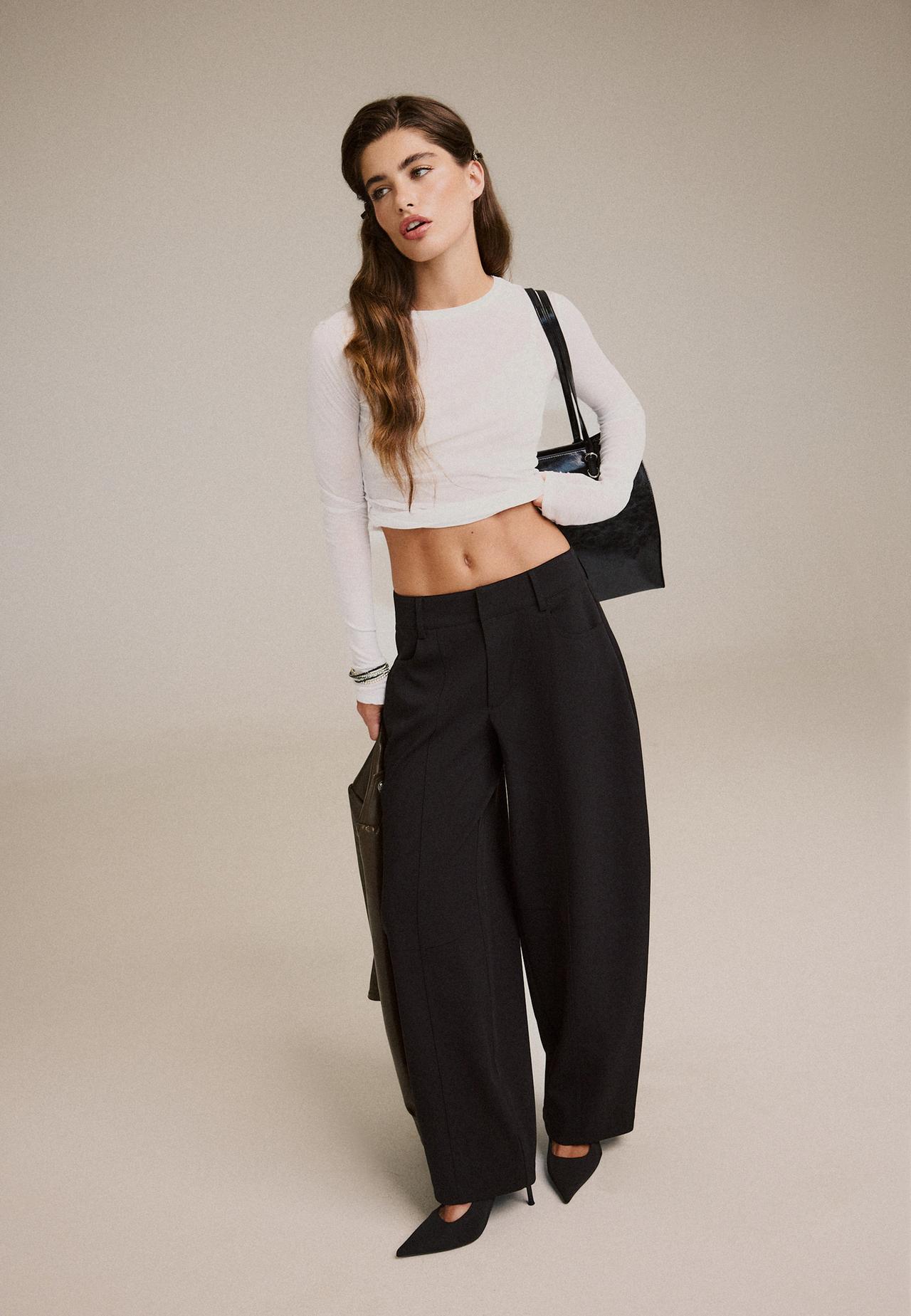 Smart barrel trousers — Black