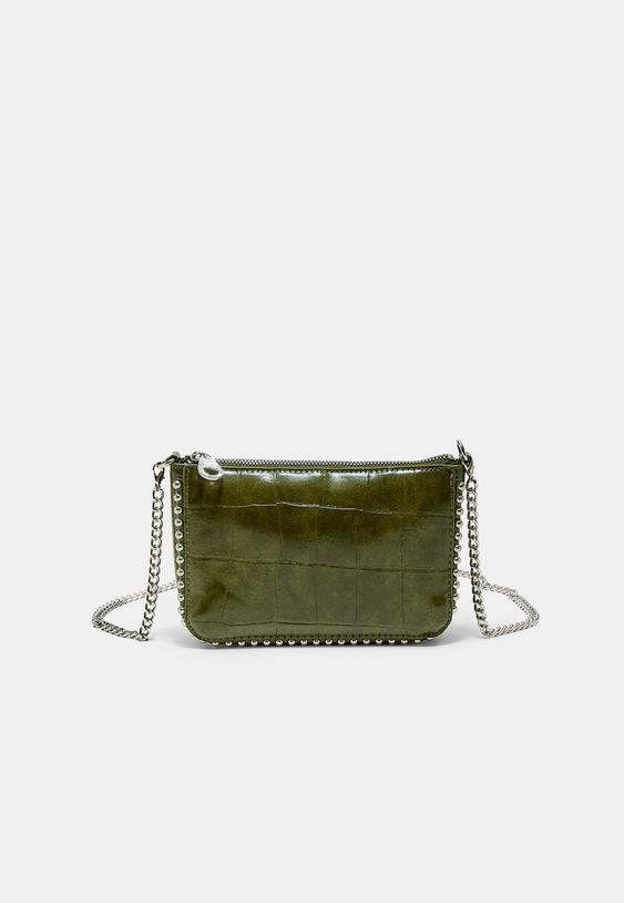 mini sac effet croco a clous