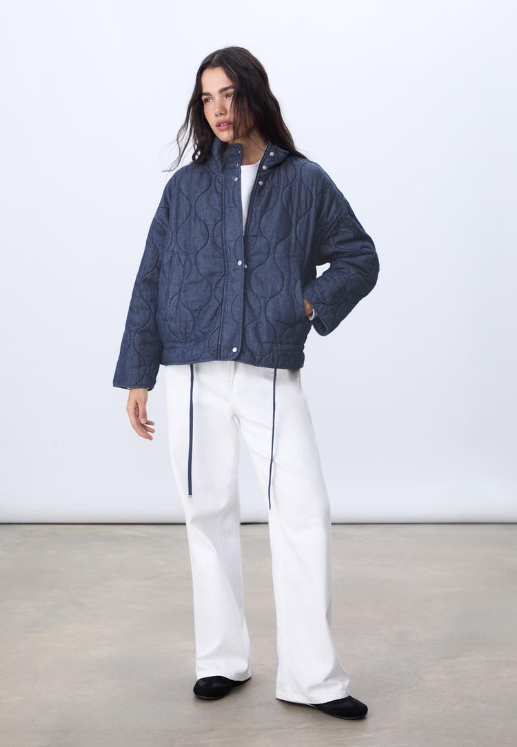 denim puffer jacket