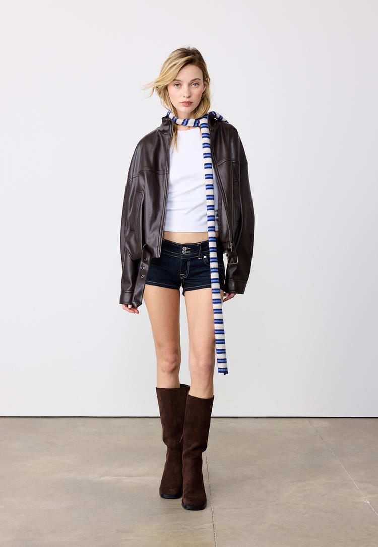 ballonjack met leereffect en riem