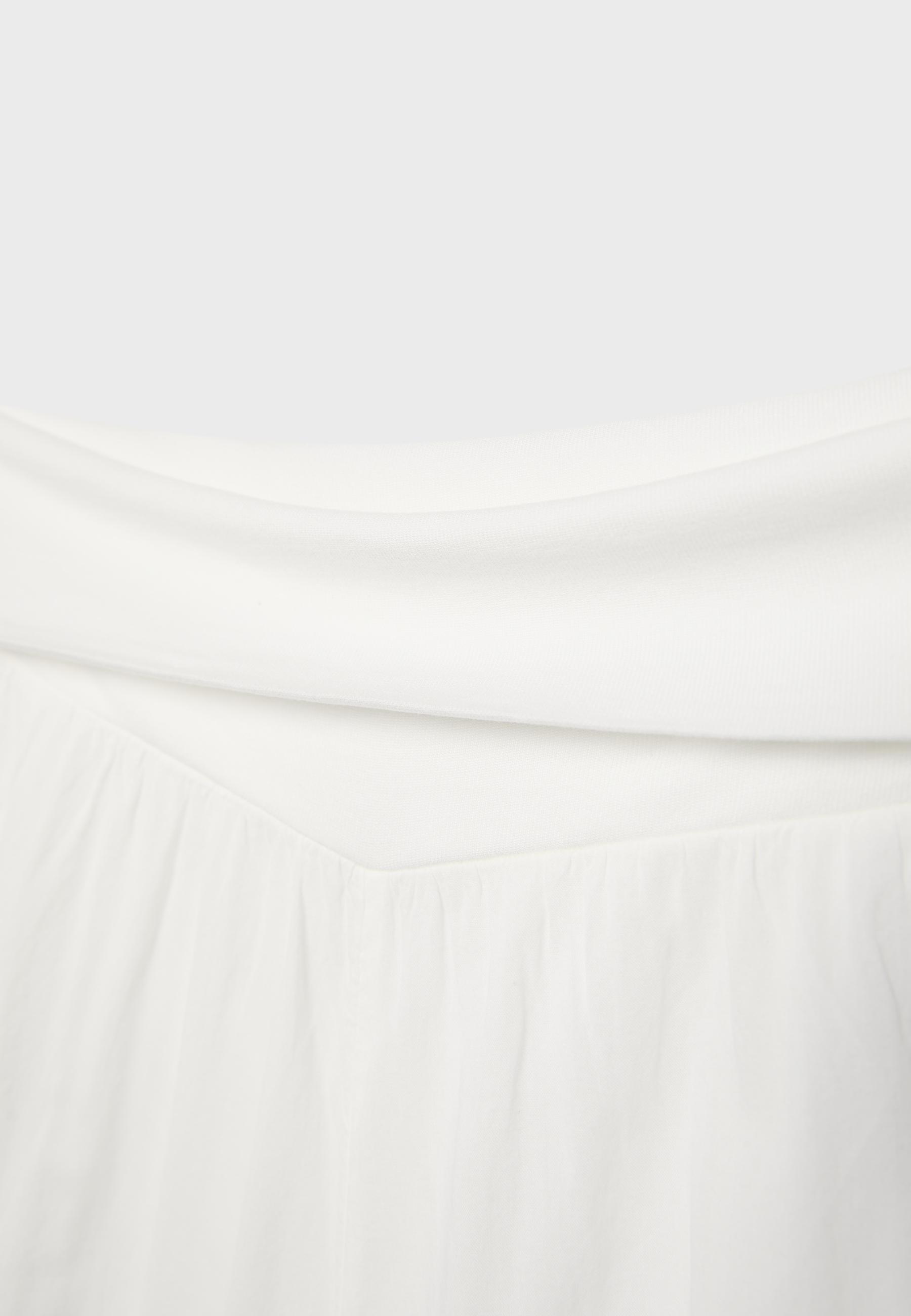 Balloon trousers with turn-down waist — Ecru