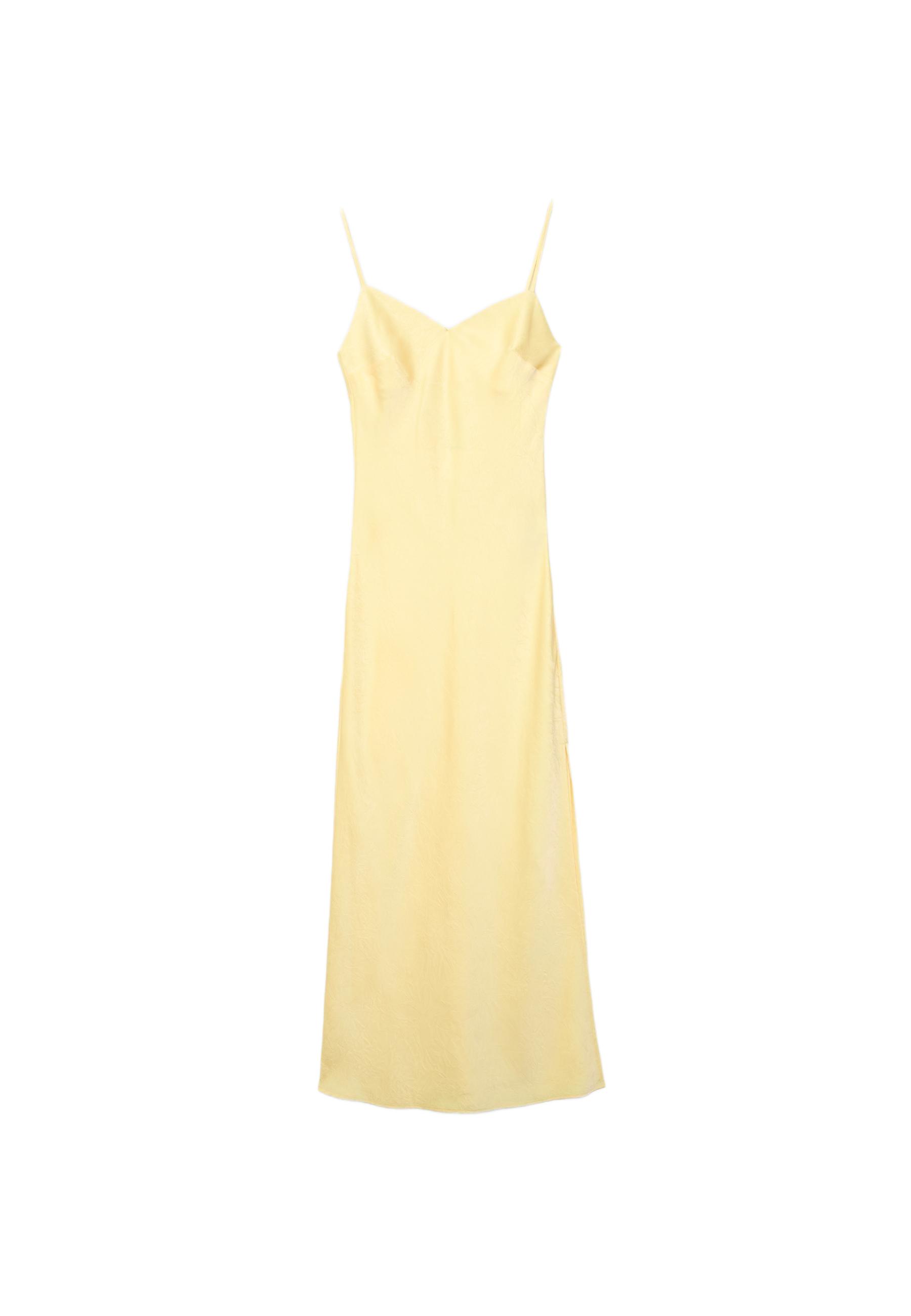 Satin midi dress — Gold