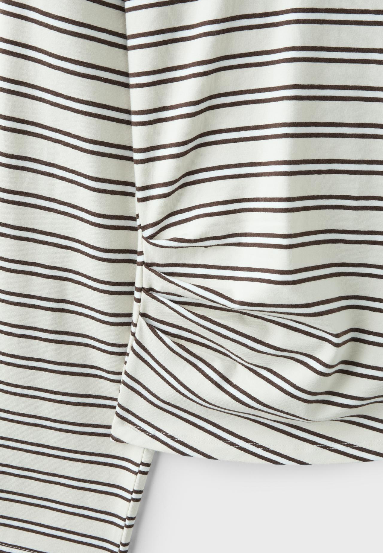 Striped long sleeve Japanese-style top — Vanilla