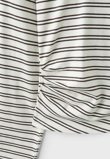 Striped long sleeve Japanese-style top — Vanilla 9