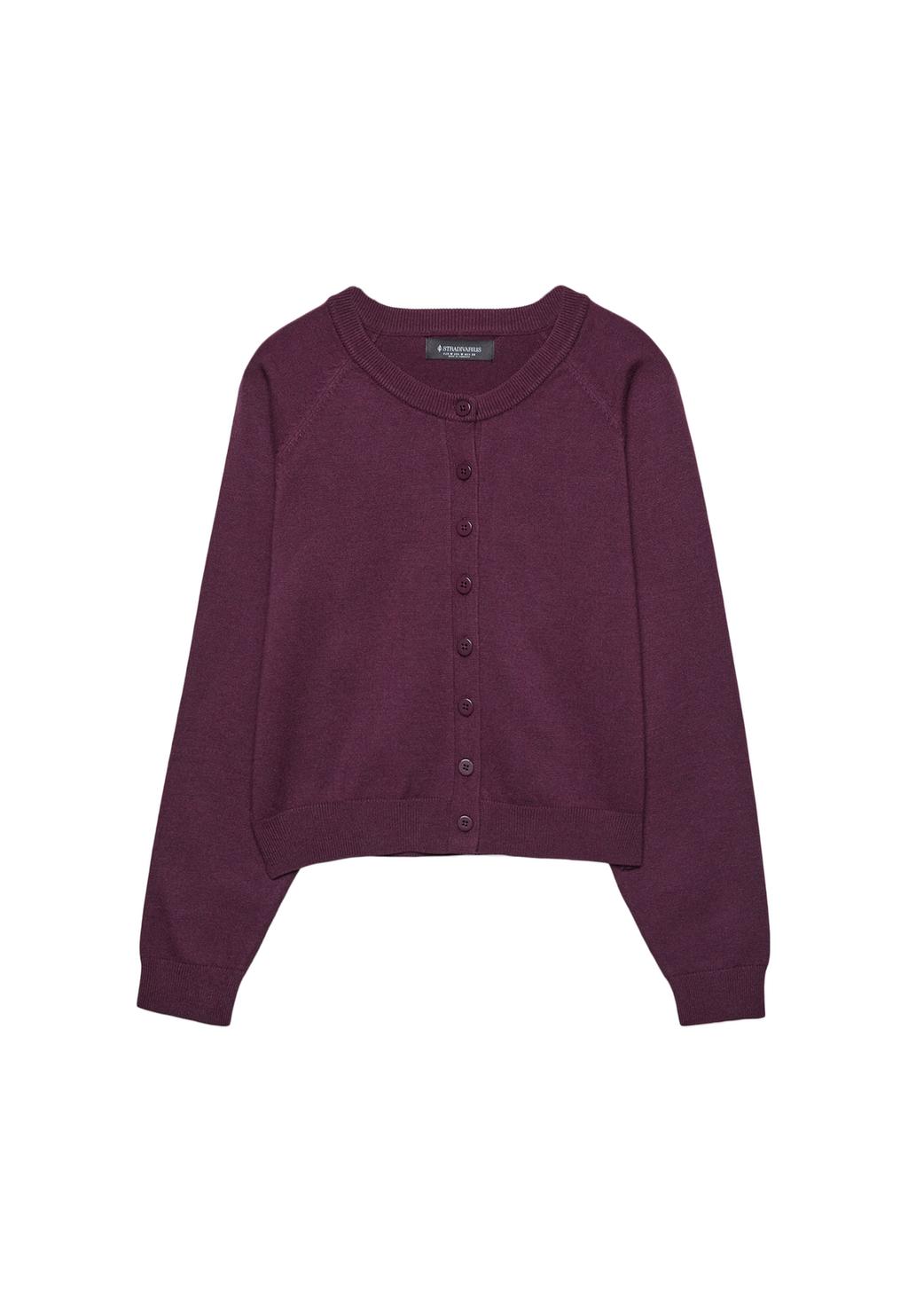 Reglan Kollu Düğmeli Örgü Ceket
