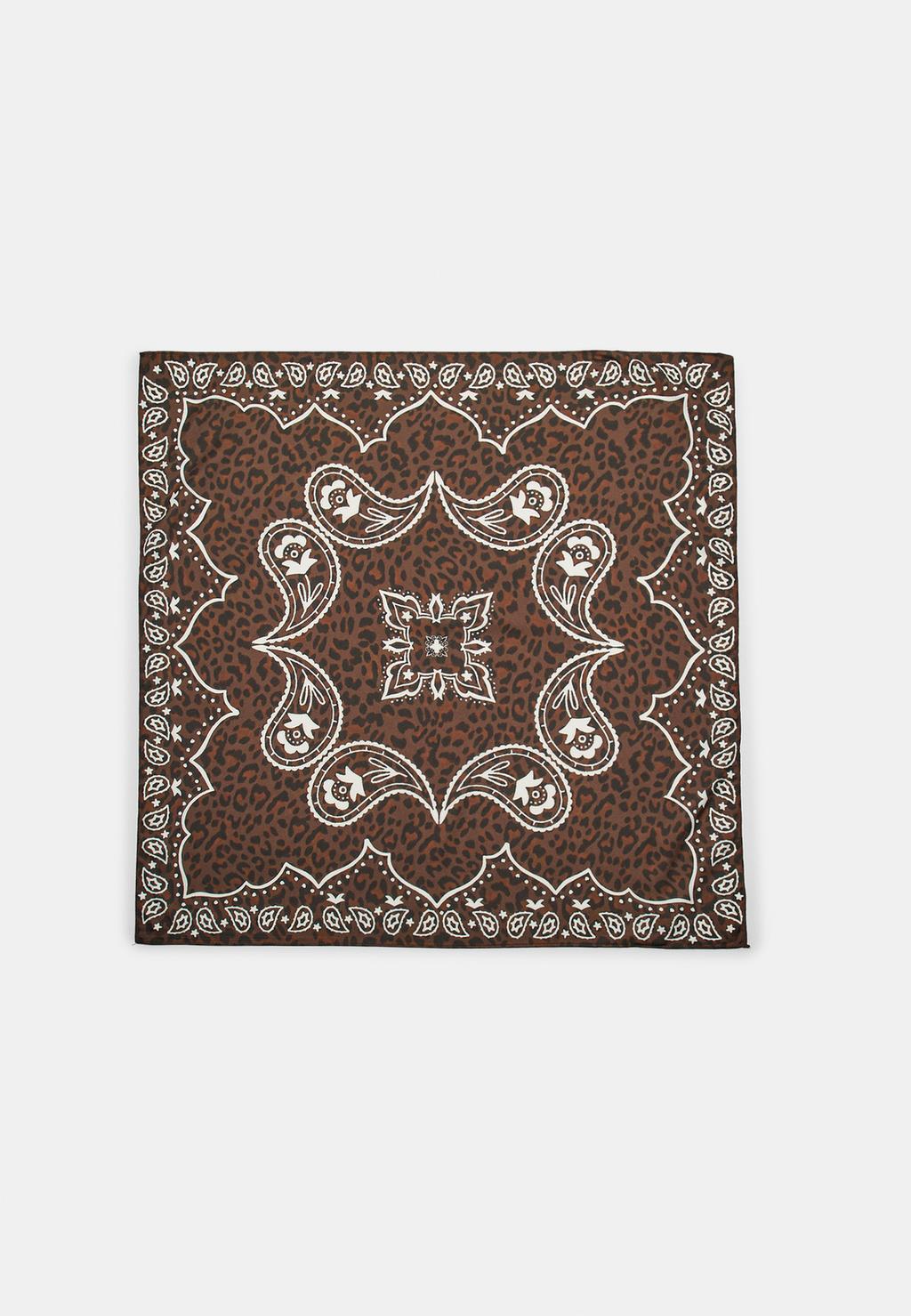 Leopard print bandana scarf