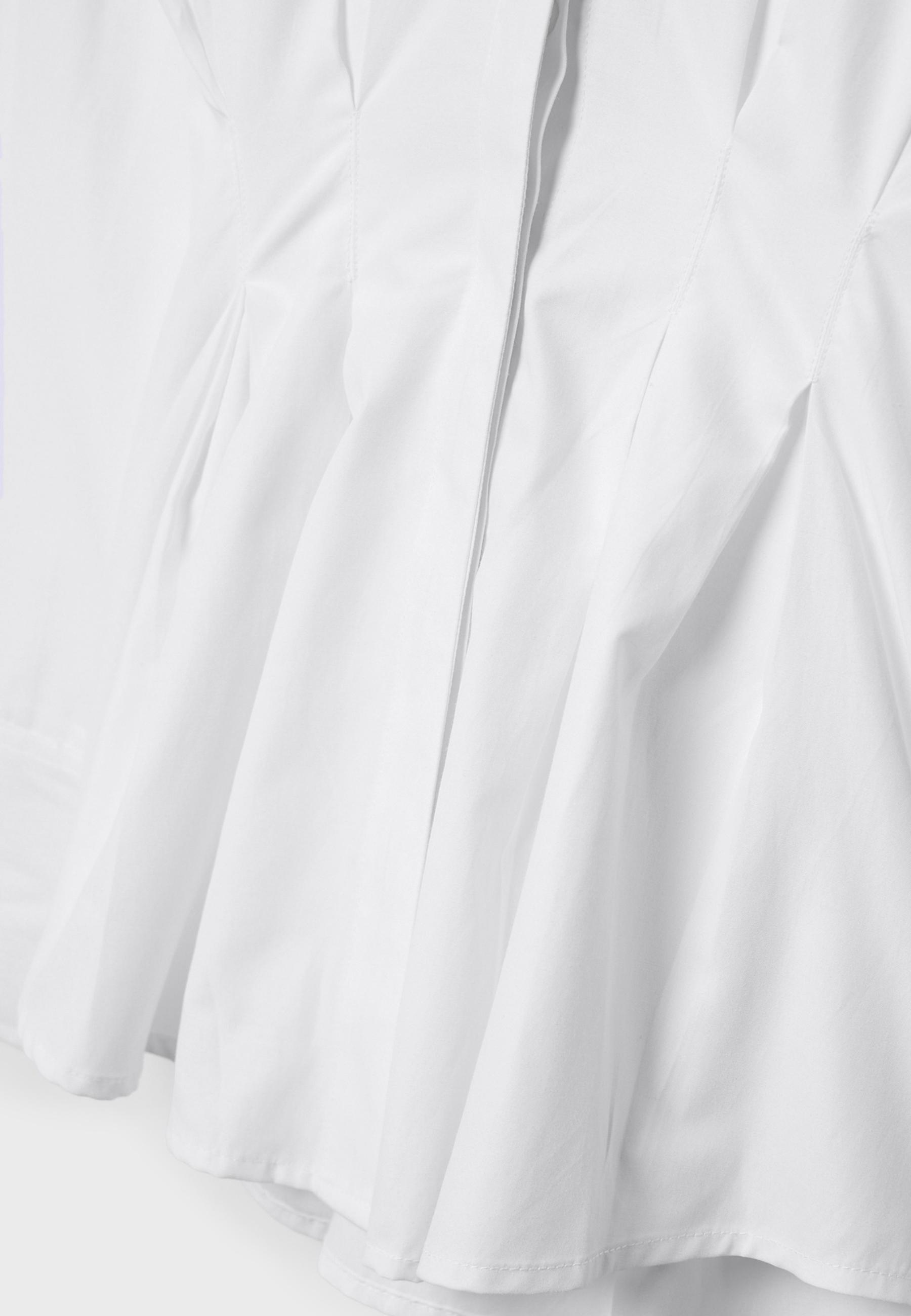 Pleated poplin shirt — White