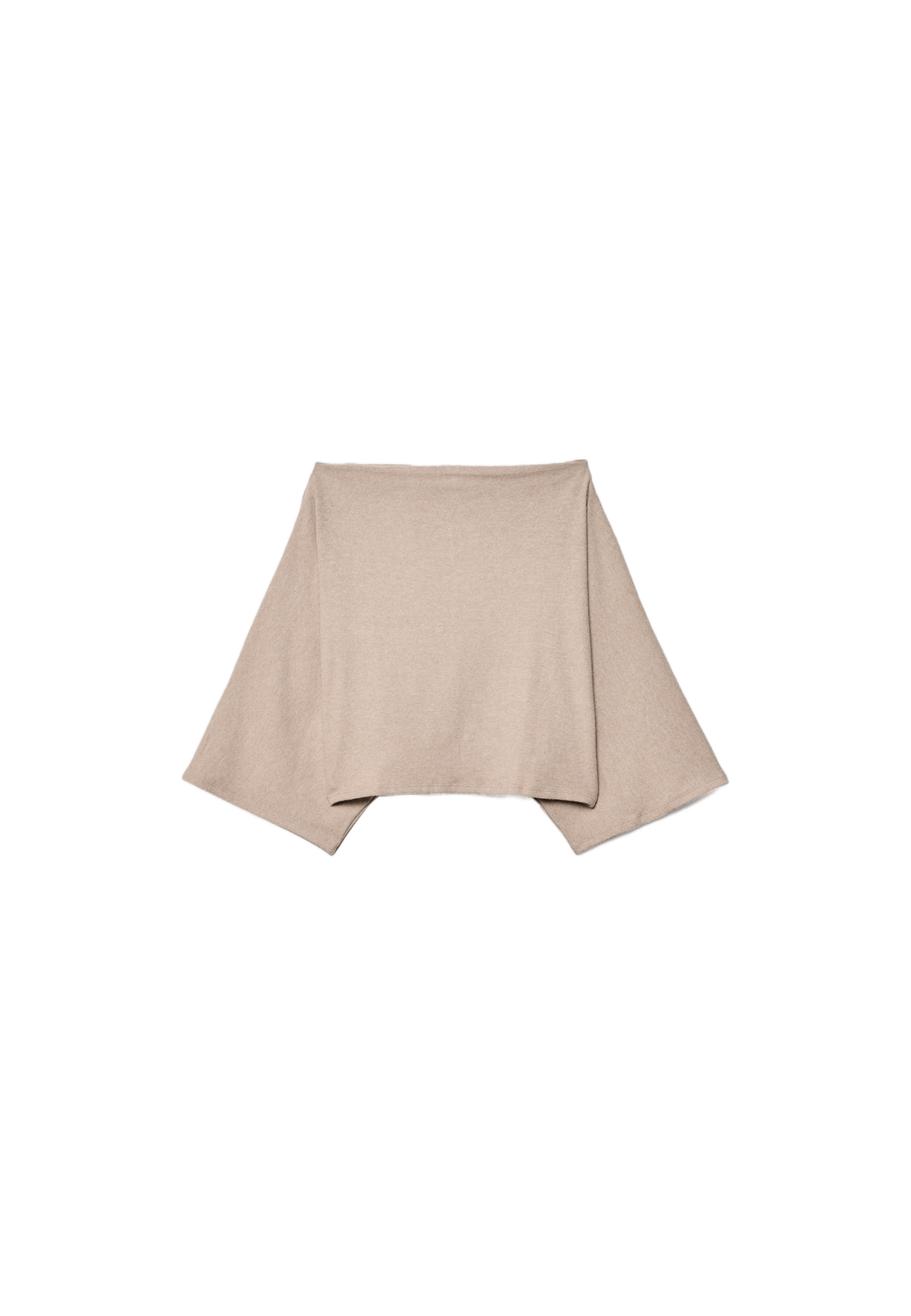 Boat neck cape top — Stone