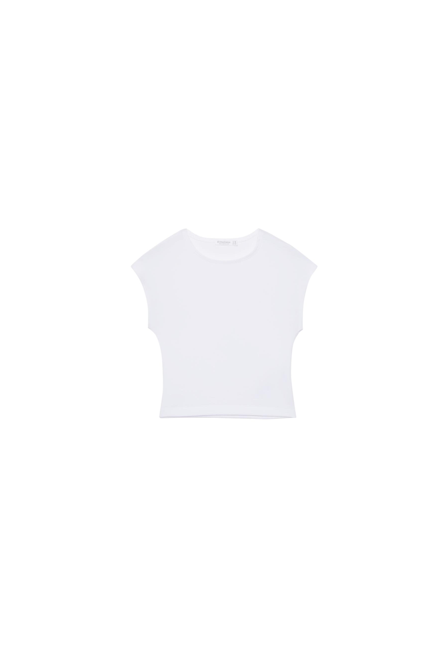 Cap sleeve cropped T-shirt — White