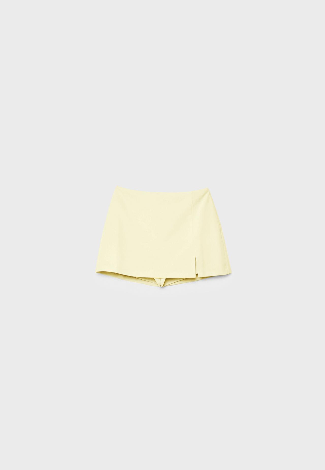 Side split skort — Pastel yellow