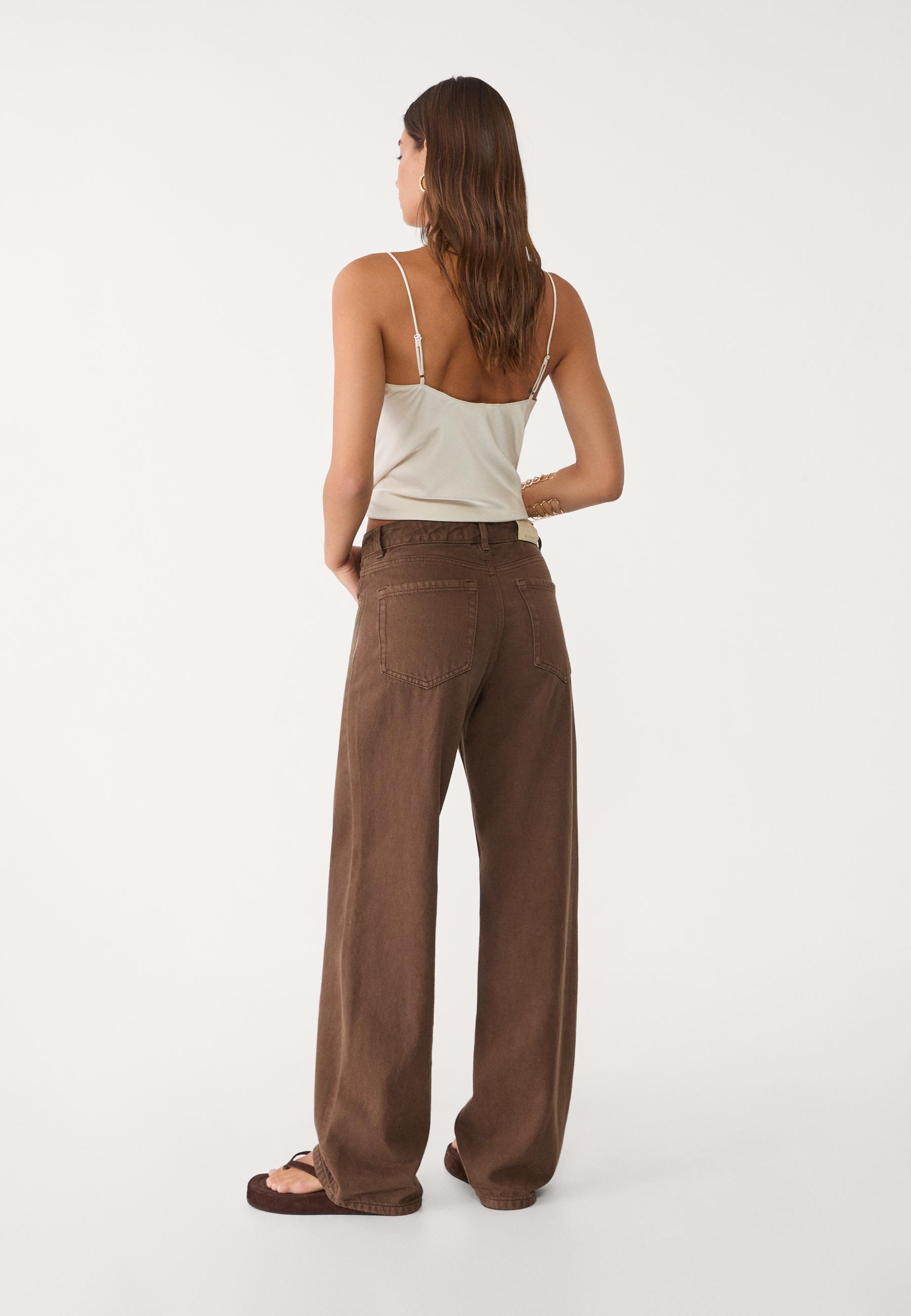 【SATIIIZ】Ovid stitch line wide pants Spodnie damskie wide leg ASTERS granatowe Dstreet UY2034
