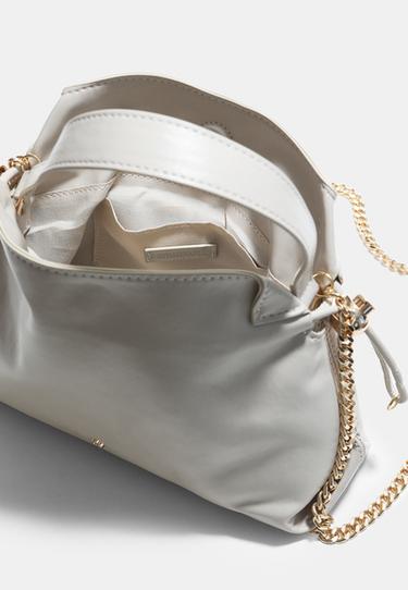 Small ruched crossbody bag — Ecru 5