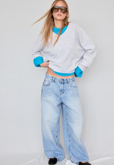 Basic V-neck knit jumper — Grey melange 2