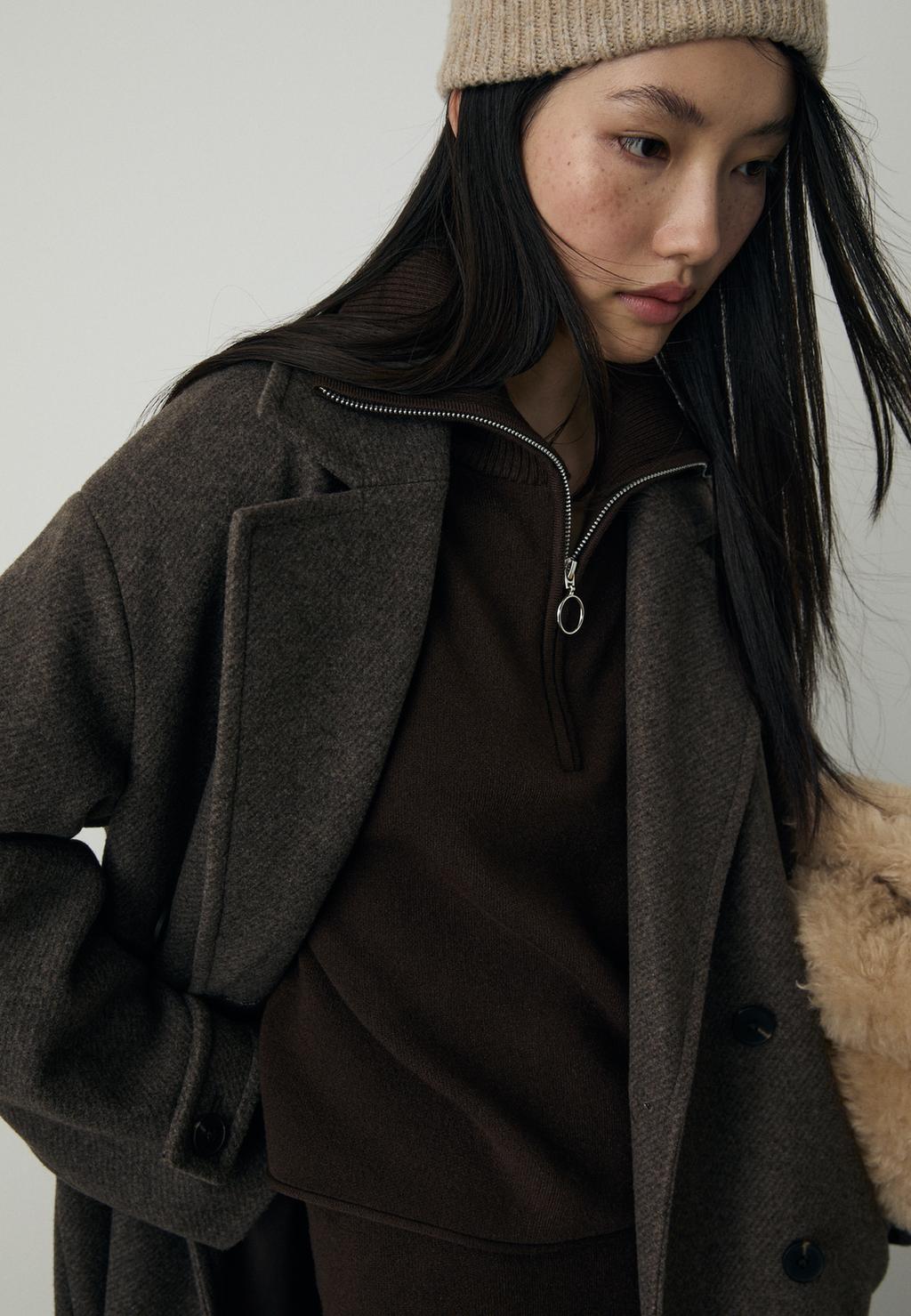 Knit jumper with zip