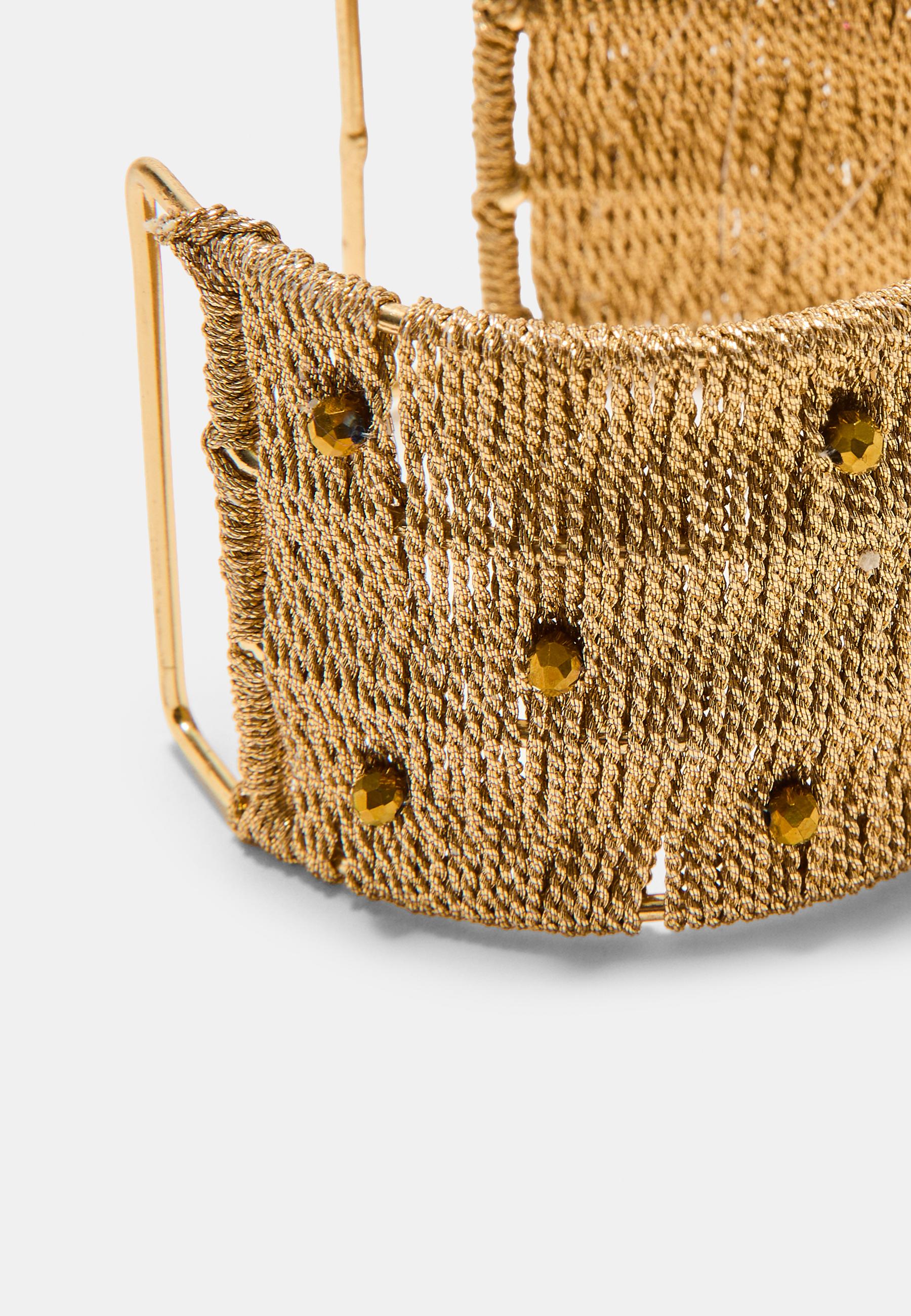 Raffia effect bracelet — Ecru
