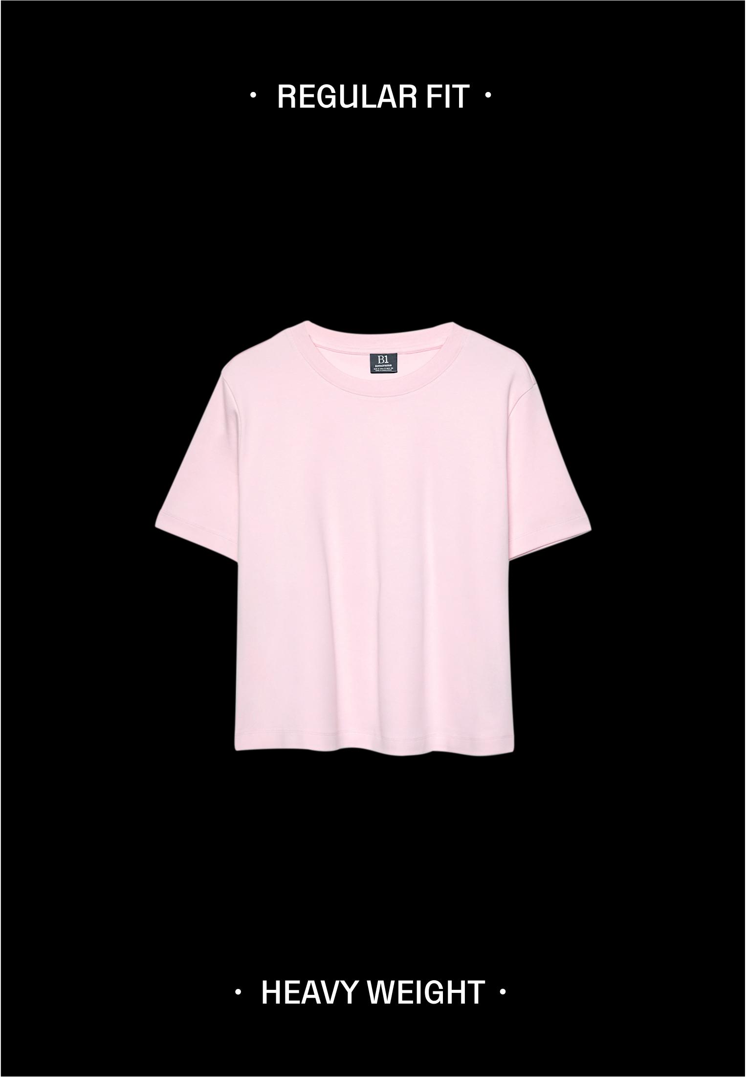 B01 Heavyweight regular fit basic T-shirt — Salmon pink