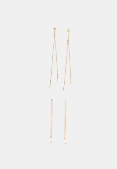 Set of 2 dangle earrings — Gold 1