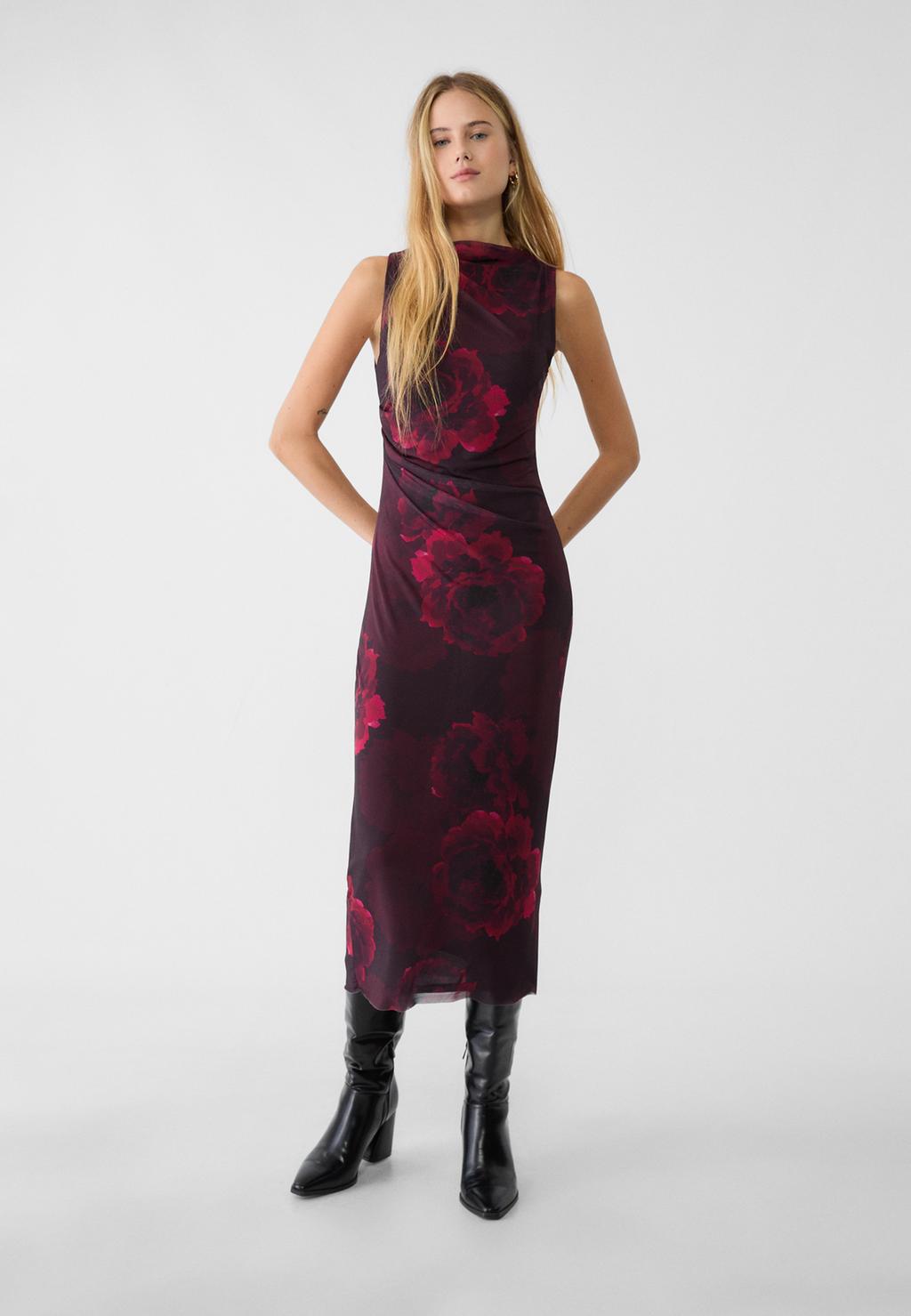 Printed midi dress