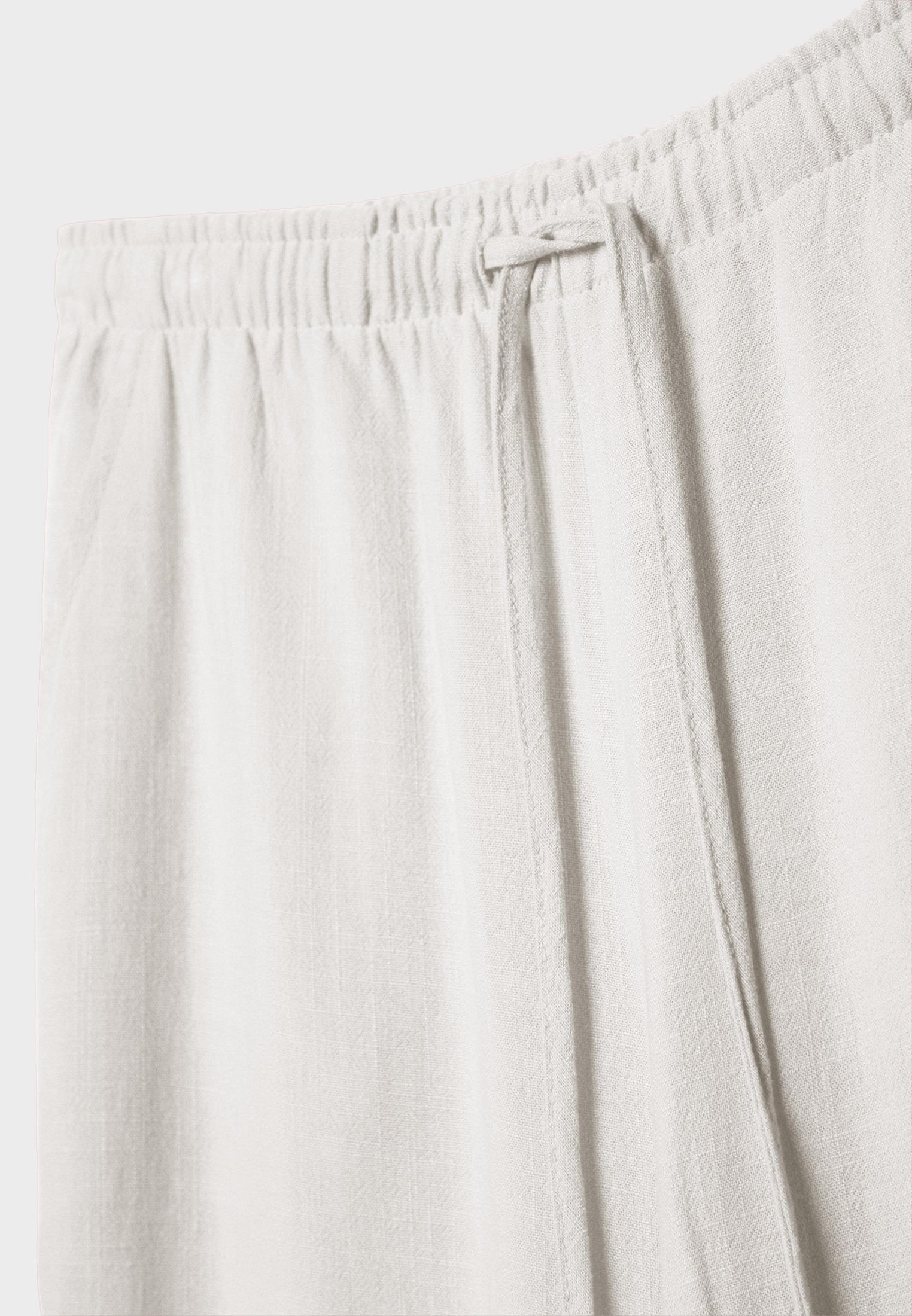 Straight-leg linen-look trousers — Ecru
