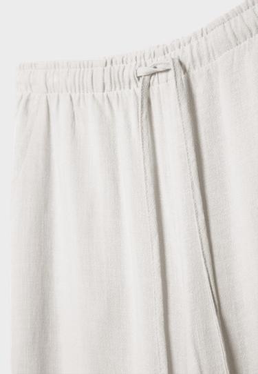 Straight-leg linen-effect trousers — Ecru 8