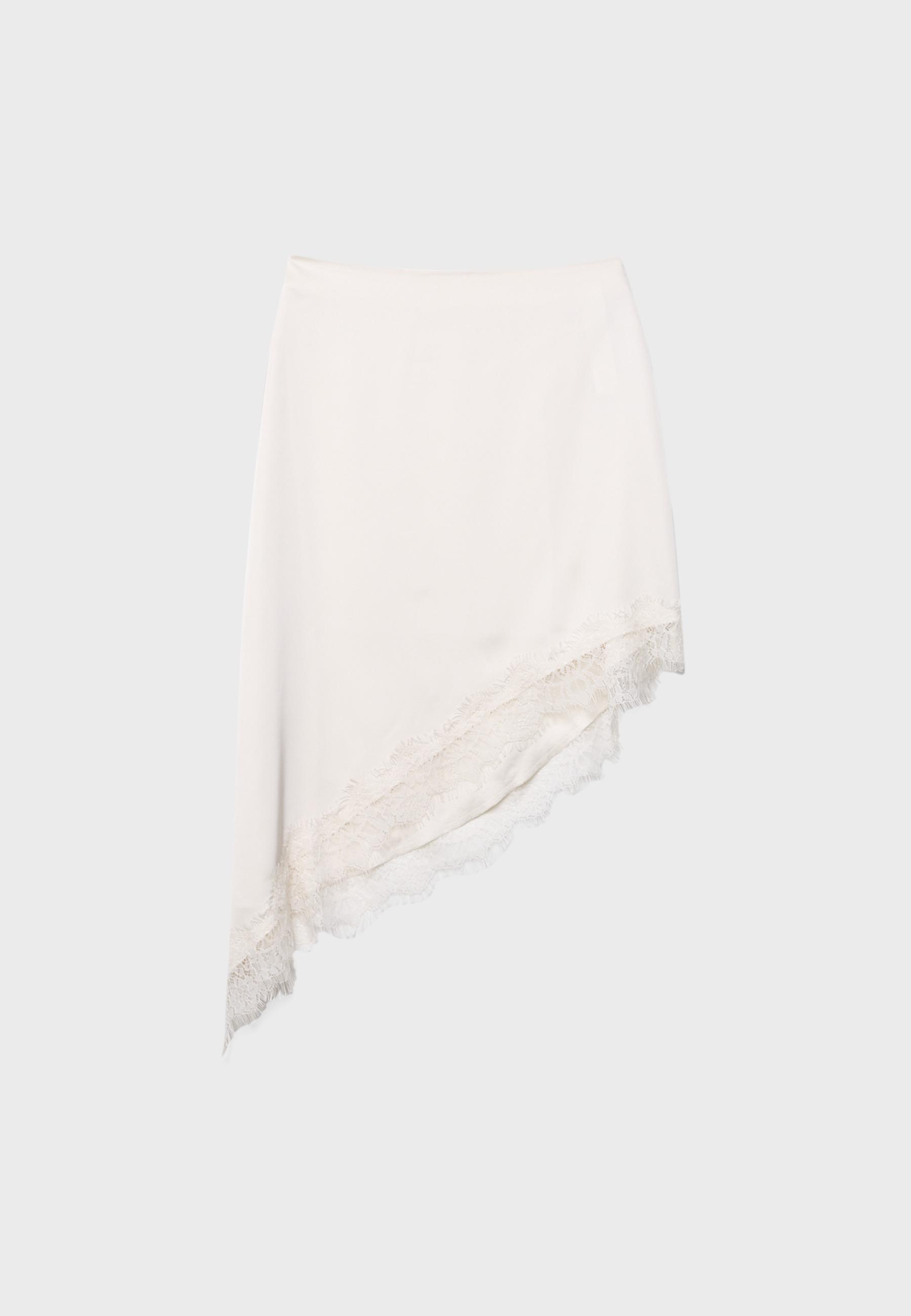 Sateen asymmetric skirt