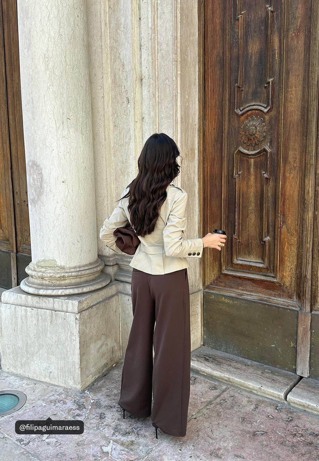 Soft-touch smart trousers — Brown