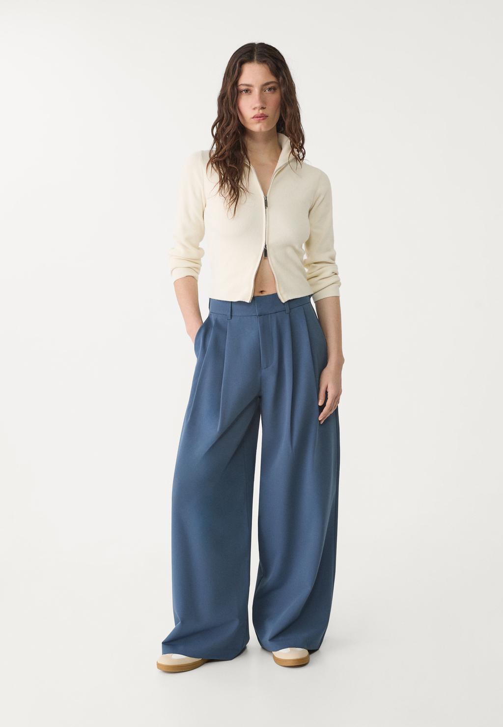 Pantalon palazzo habillé boutons