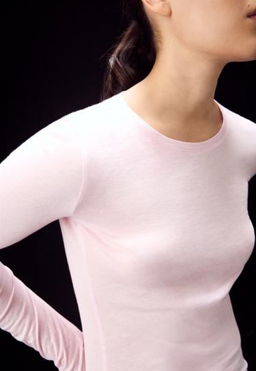 Supima® cotton long sleeve T-shirt — Salmon pink 6