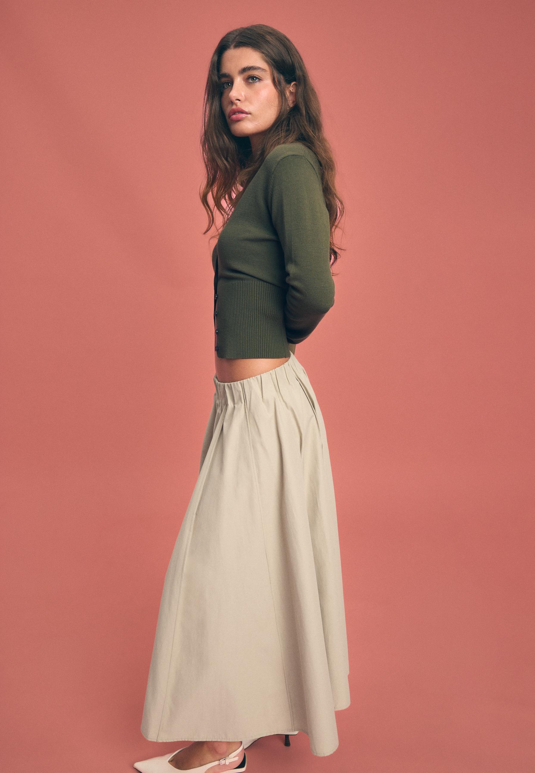 Poplin seam skirt — Beige