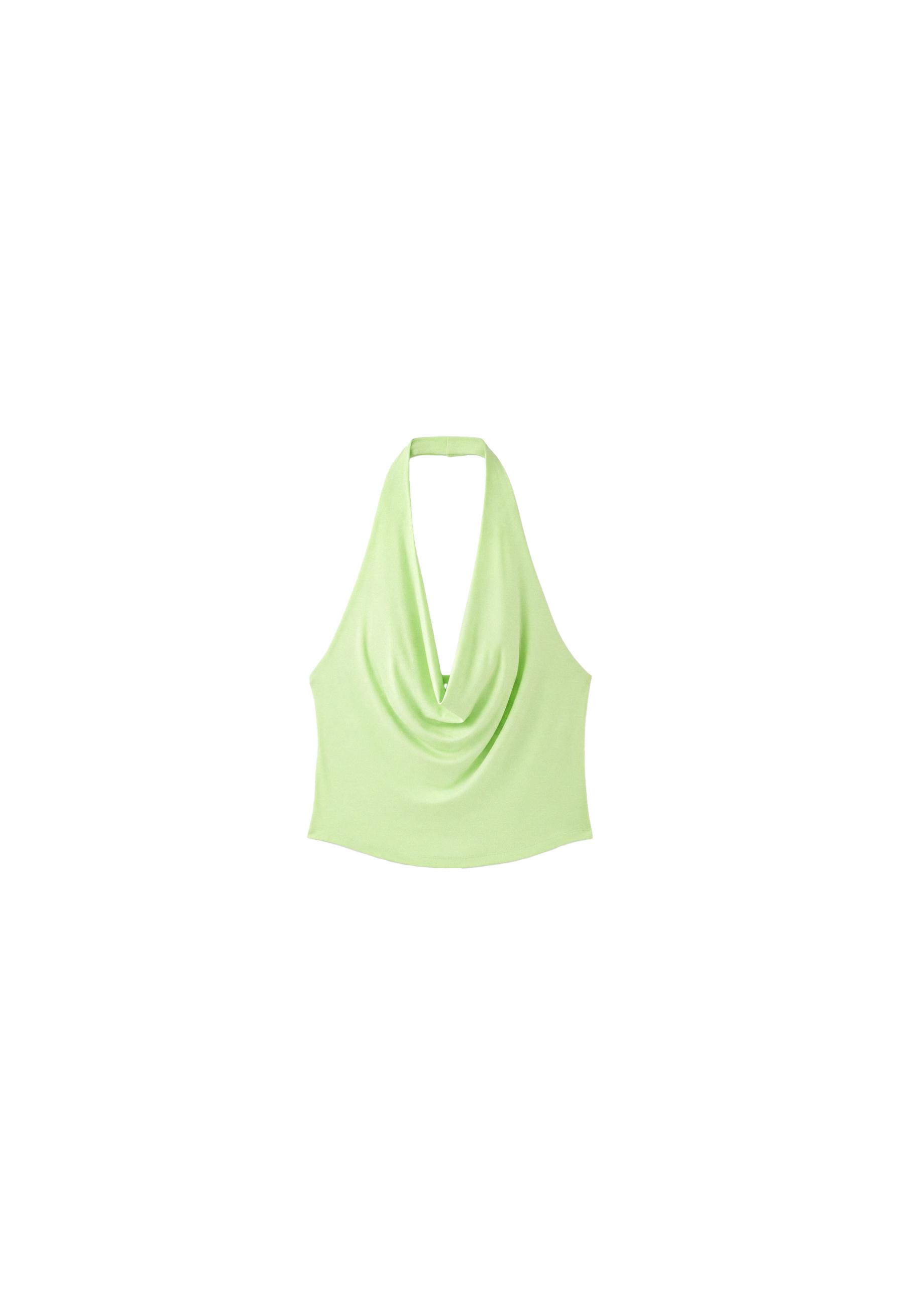Draped halter top — Green