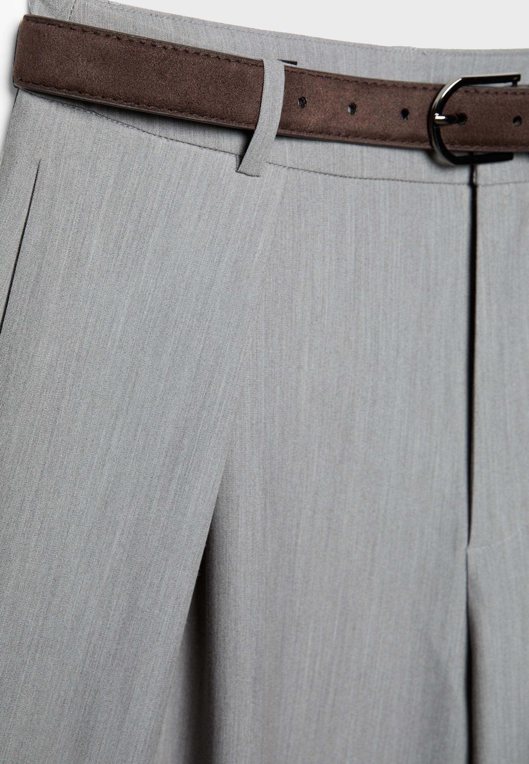 Maxi-dart trousers with belt — Grey melange