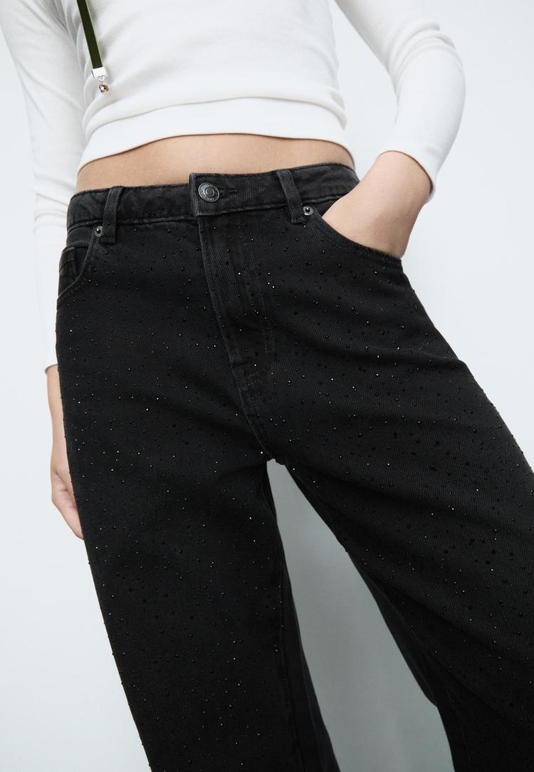 jeans straight fit brillos