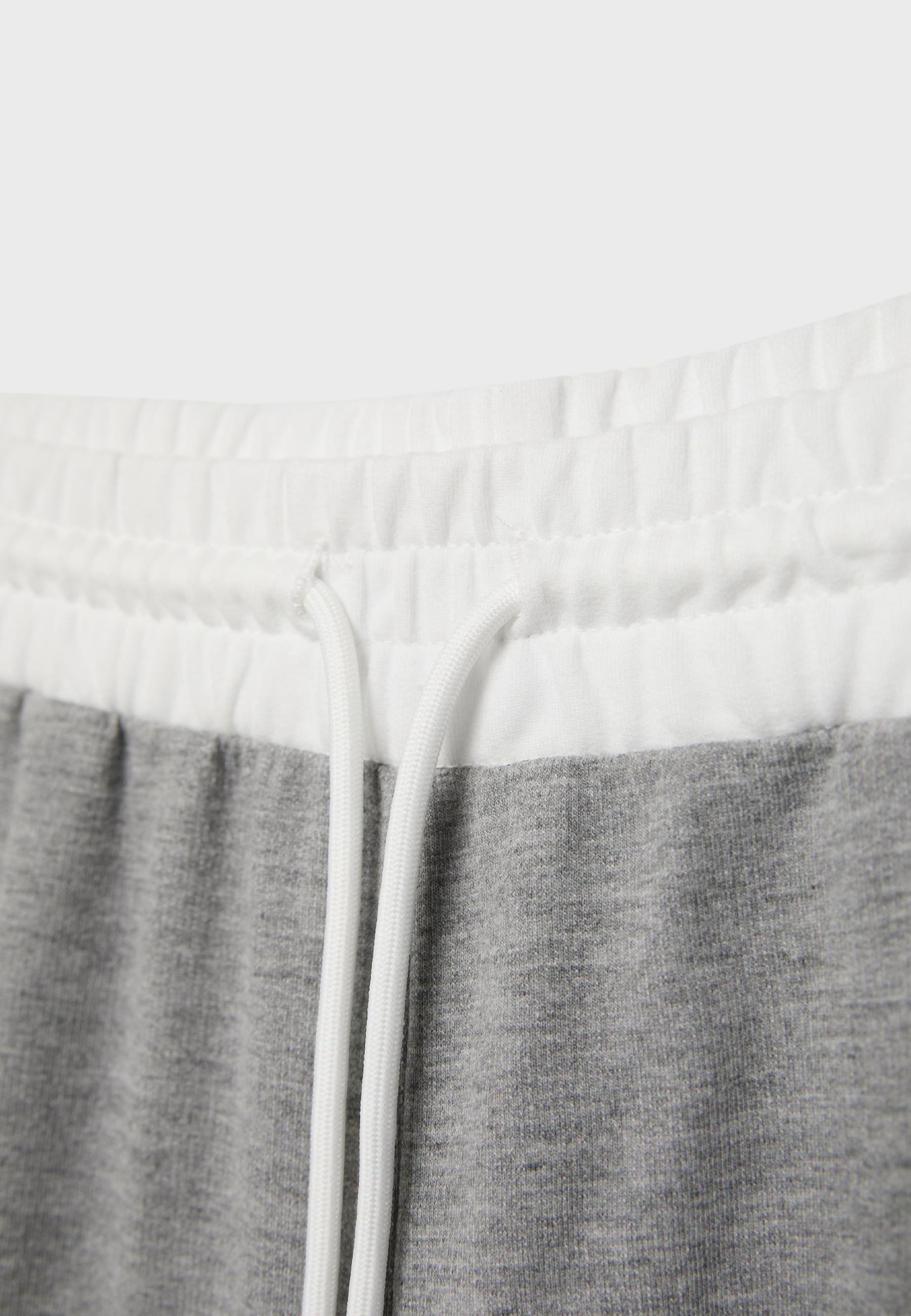 Jogger trousers with stoppers — Grey melange