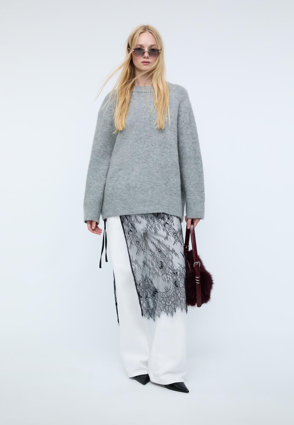 Gebreide trui met zachte textuur