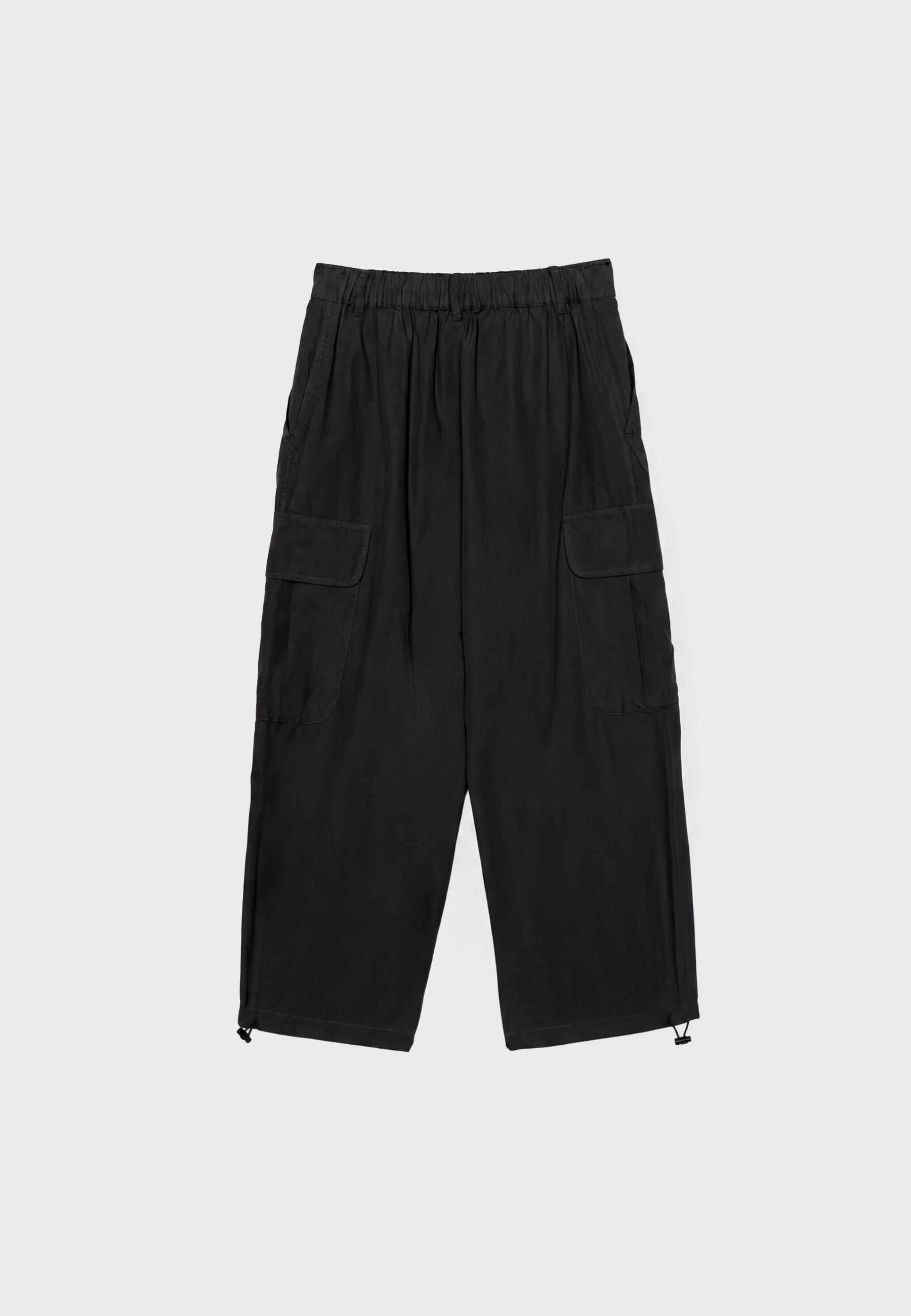 Poplin cargo trousers — Black