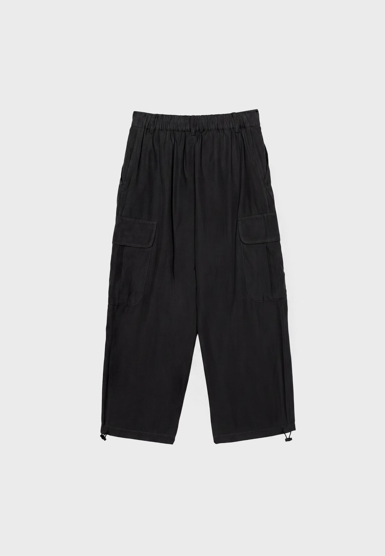 Poplin cargo trousers — Black