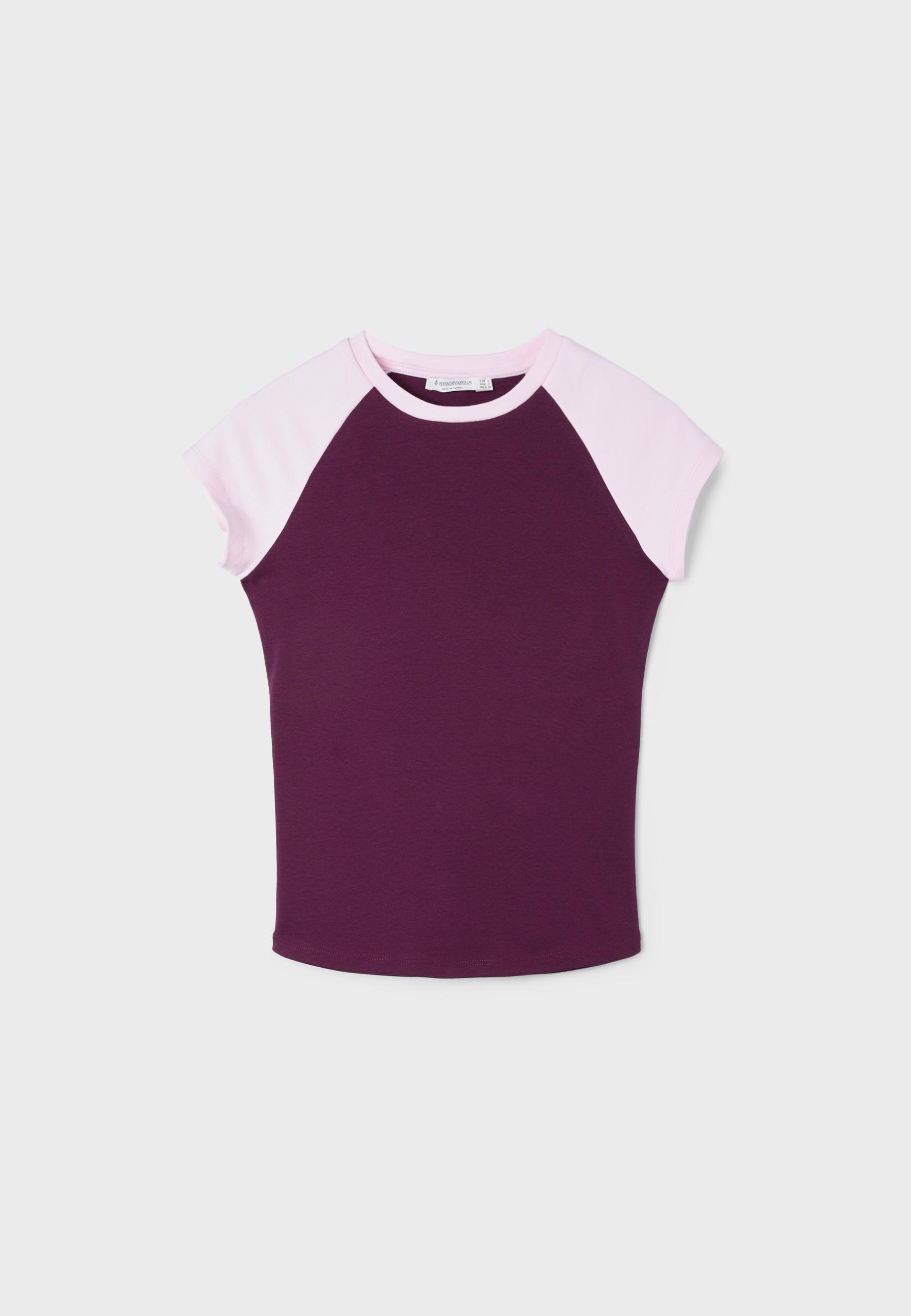 Short sleeve raglan T-shirt — Dark purple