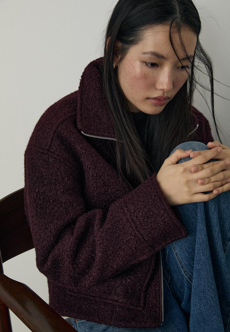 cazadora bolsillos boucle