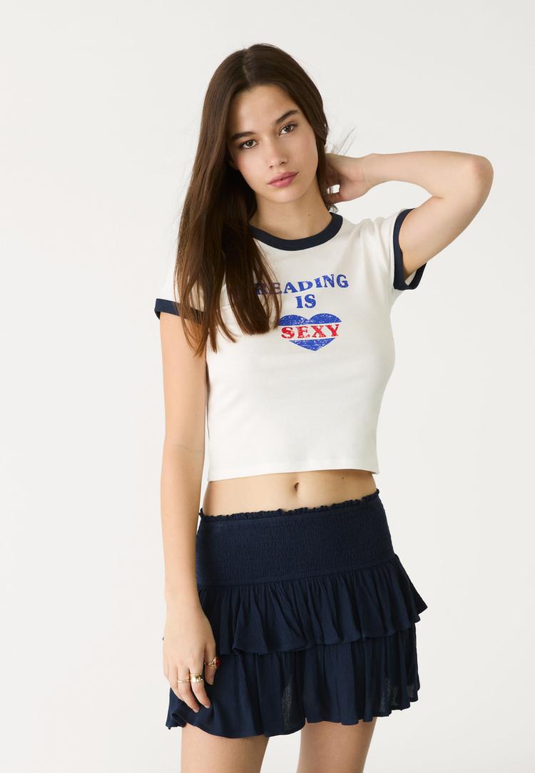 camiseta manga corta estampado