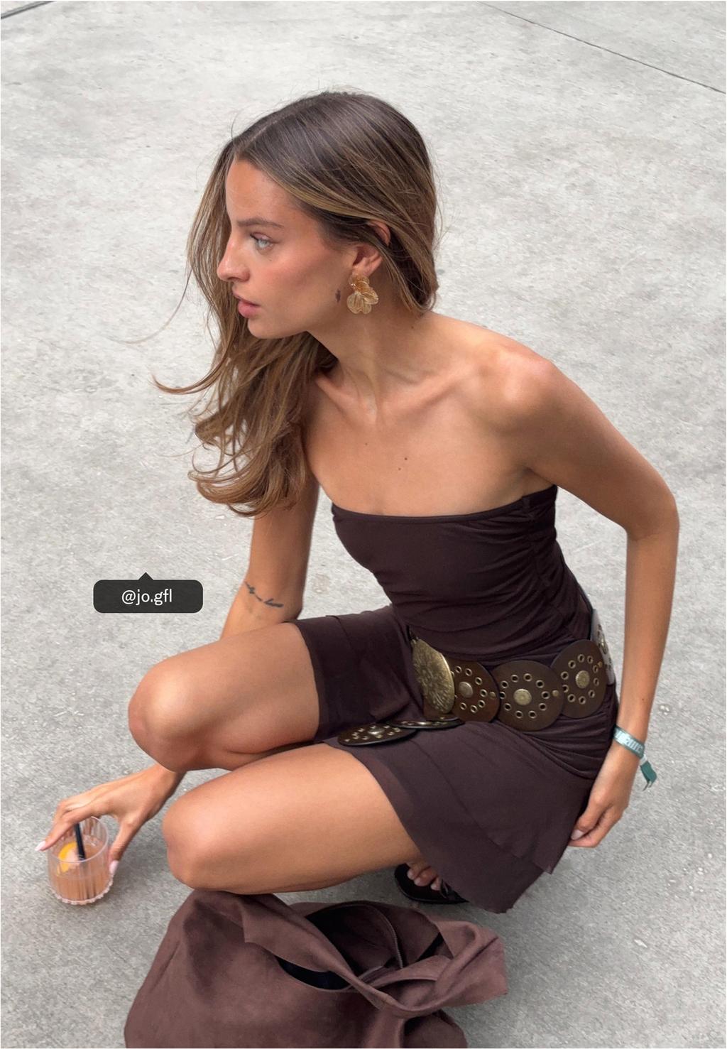 Short tulle bandeau dress